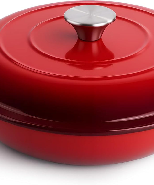 Enameled Cast Iron Braiser 3 Qt, Non-Stick, Oven Safe