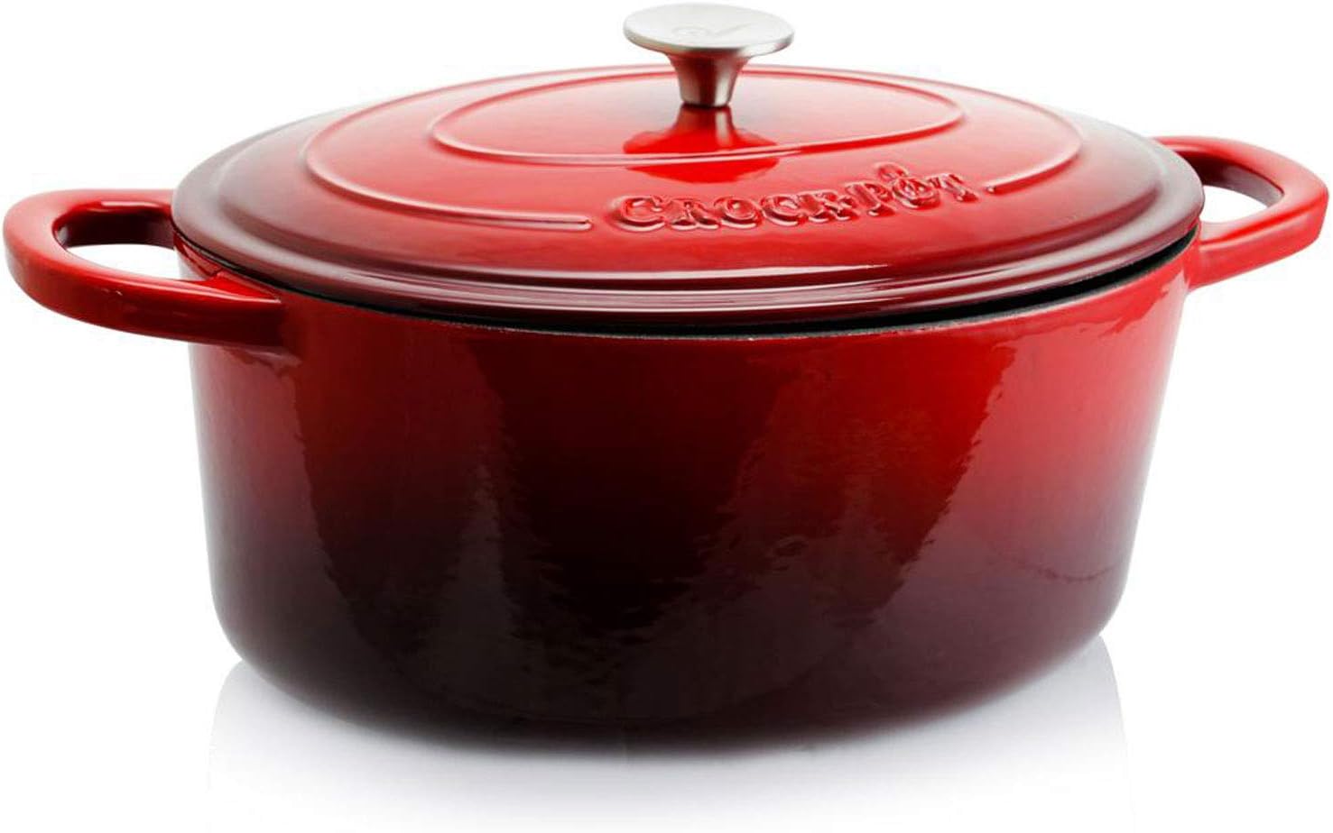 Crock-Pot Artisan Oval Enameled Cast Iron Dutch Oven, 7-Quart