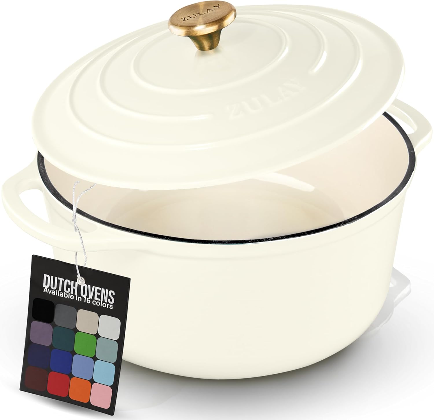 Zulay Enameled Cast Iron Dutch Oven, 6 Qt