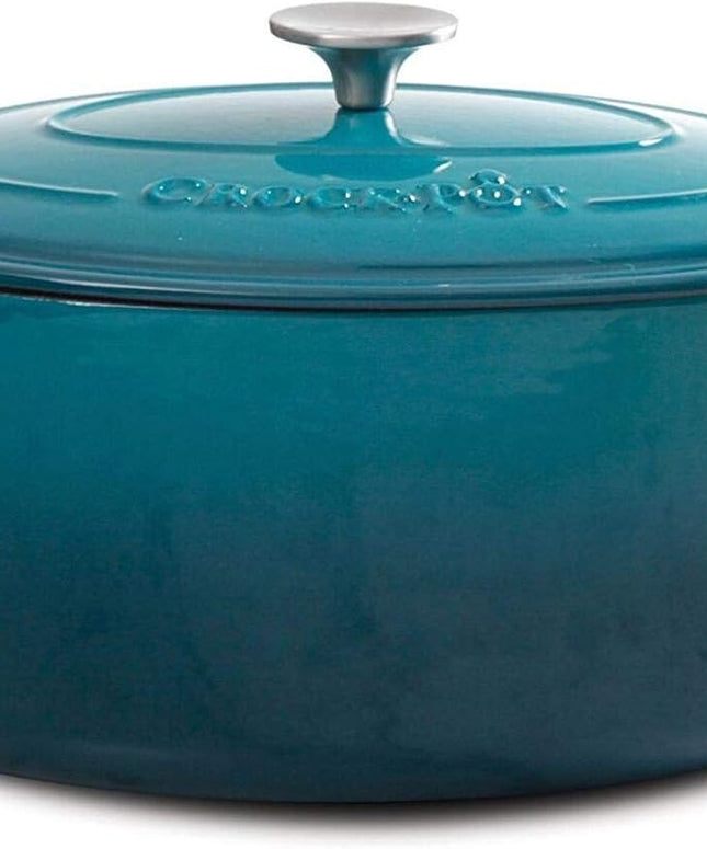 Crock-Pot Artisan Oval Enameled Cast Iron Dutch Oven, 7-Quart