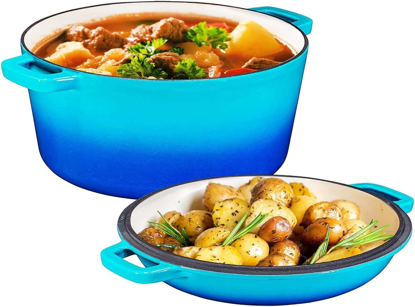 Bruntmor 7 Qt Pre-Seasoned Cast Iron Dutch Oven