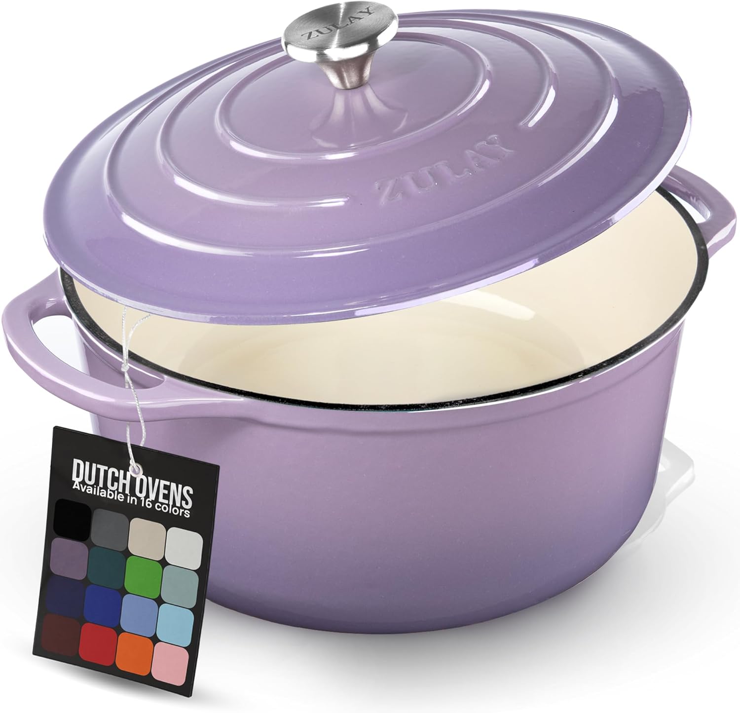 Zulay Enameled Cast Iron Dutch Oven, 6 Qt