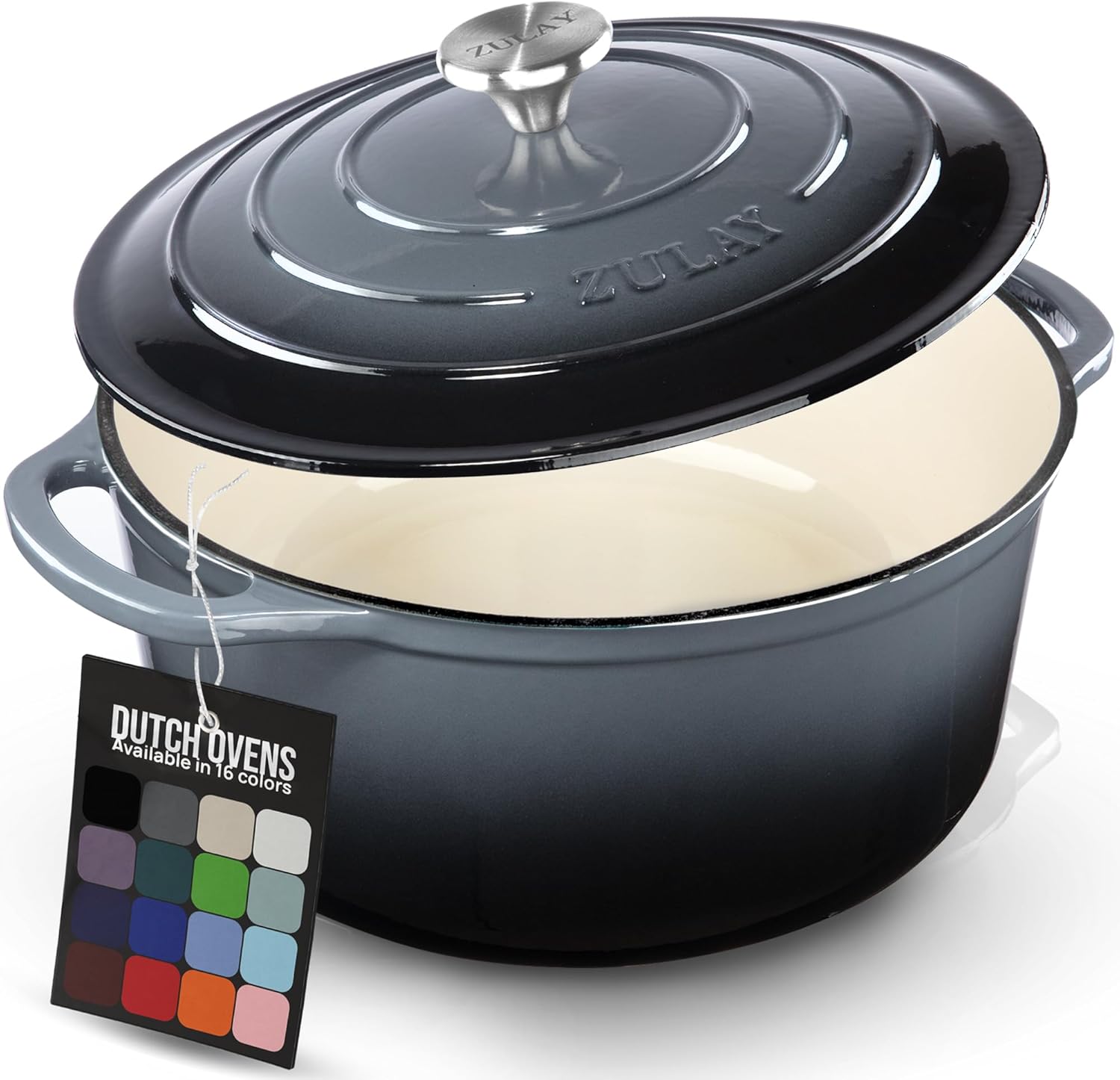 Zulay Enameled Cast Iron Dutch Oven, 6 Qt