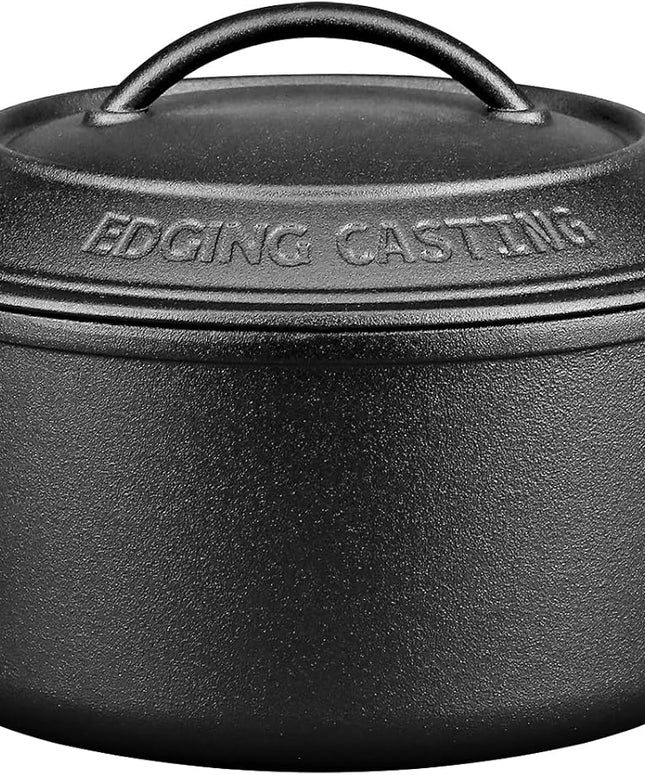 Pre-Seasoned Cast Iron Dutch Oven Pot, 5 Quart, Black