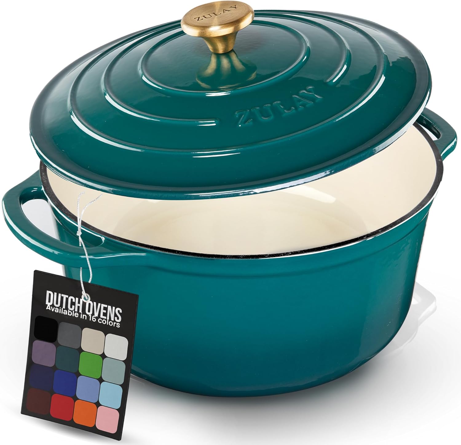 Zulay Enameled Cast Iron Dutch Oven, 6 Qt