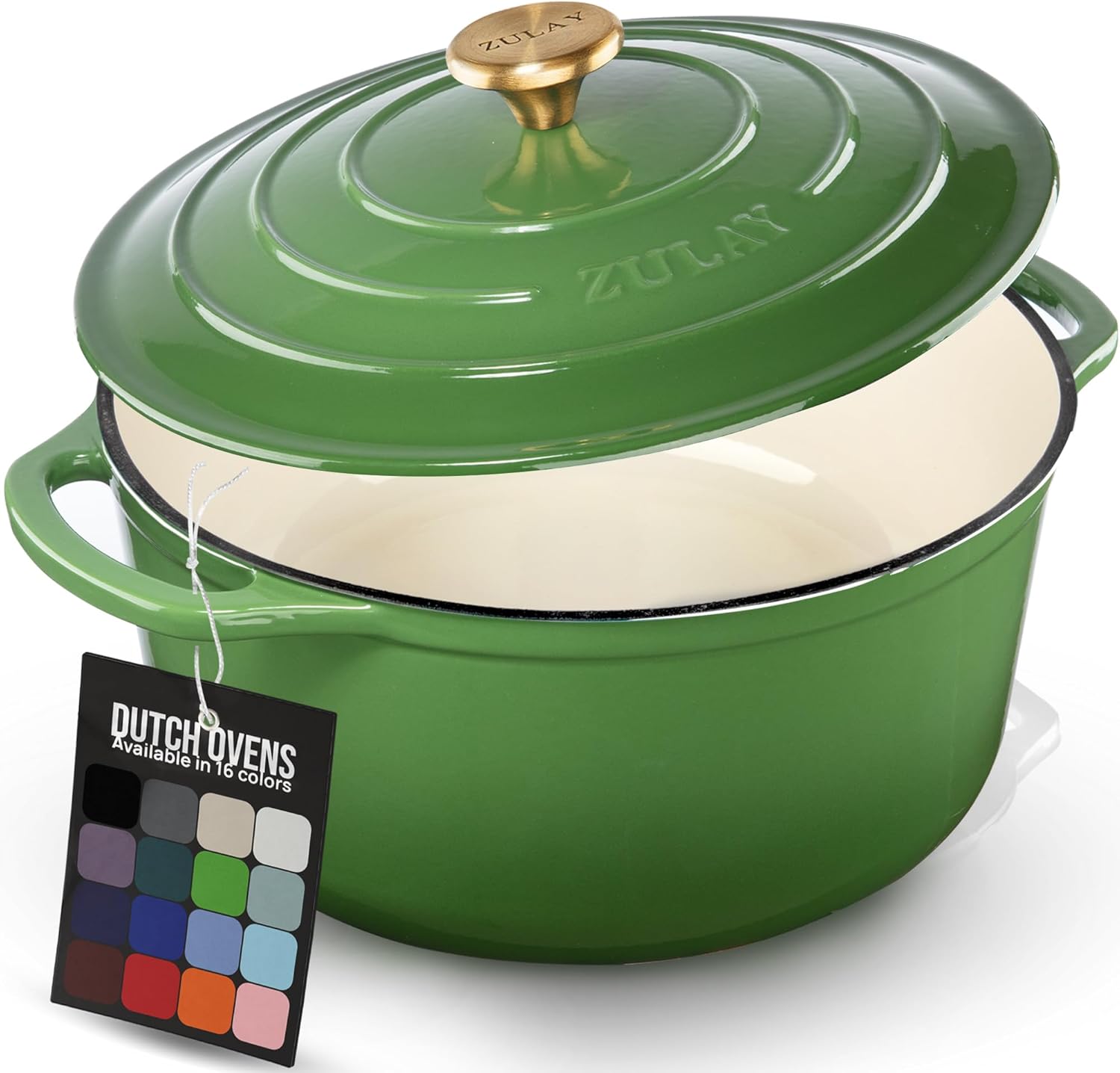 Zulay Enameled Cast Iron Dutch Oven, 6 Qt