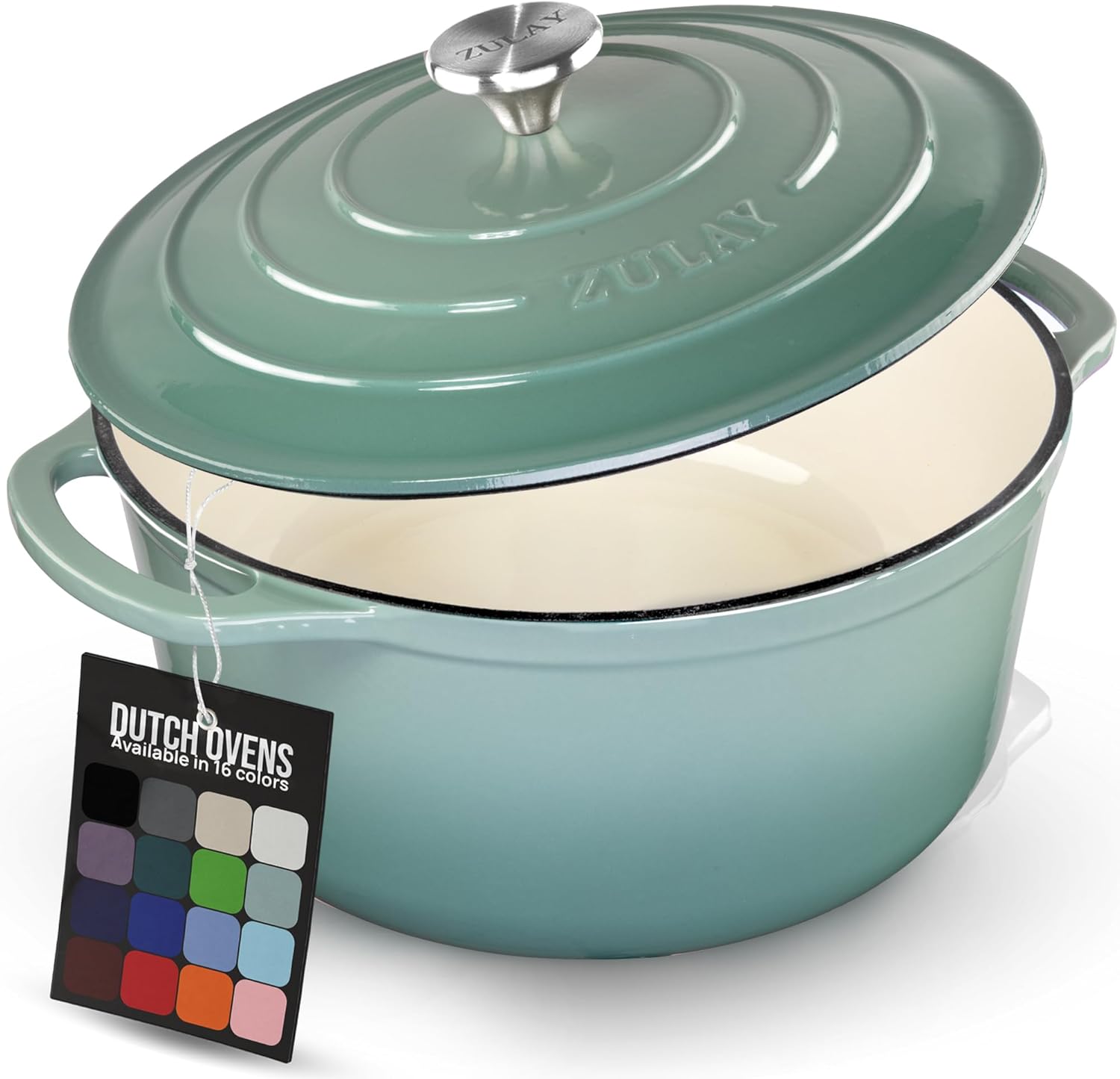 Zulay Enameled Cast Iron Dutch Oven, 6 Qt