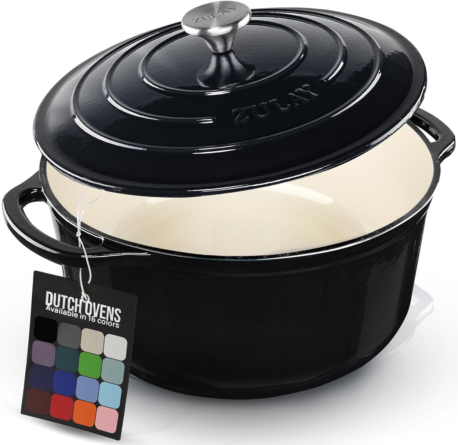 Zulay Enameled Cast Iron Dutch Oven, 6 Qt