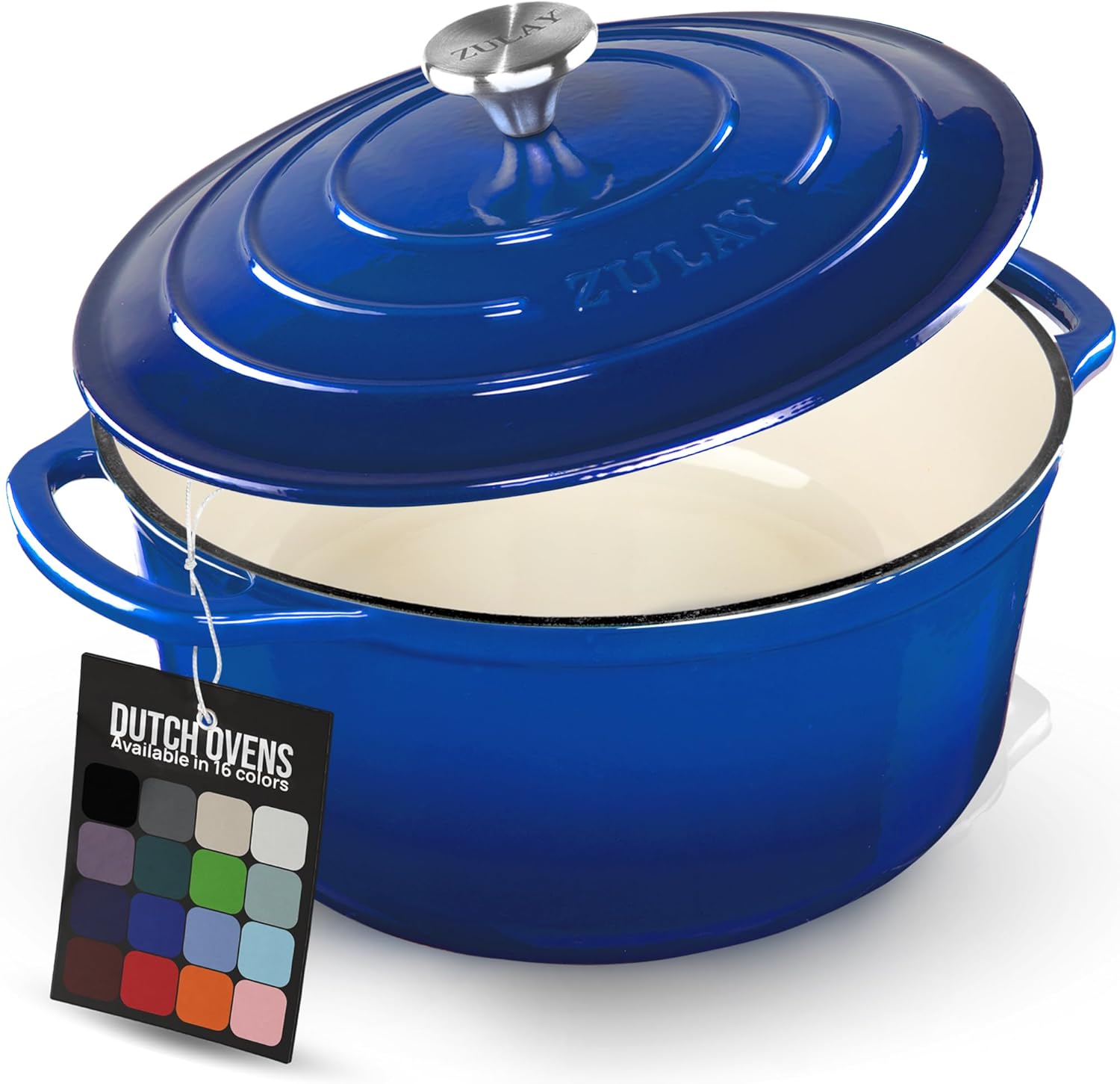 Zulay Enameled Cast Iron Dutch Oven, 6 Qt