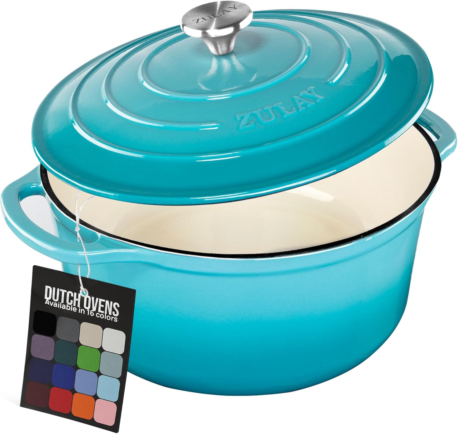 Zulay Enameled Cast Iron Dutch Oven, 6 Qt