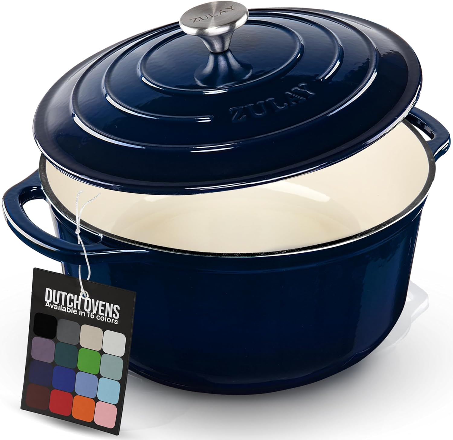 Zulay Enameled Cast Iron Dutch Oven, 6 Qt