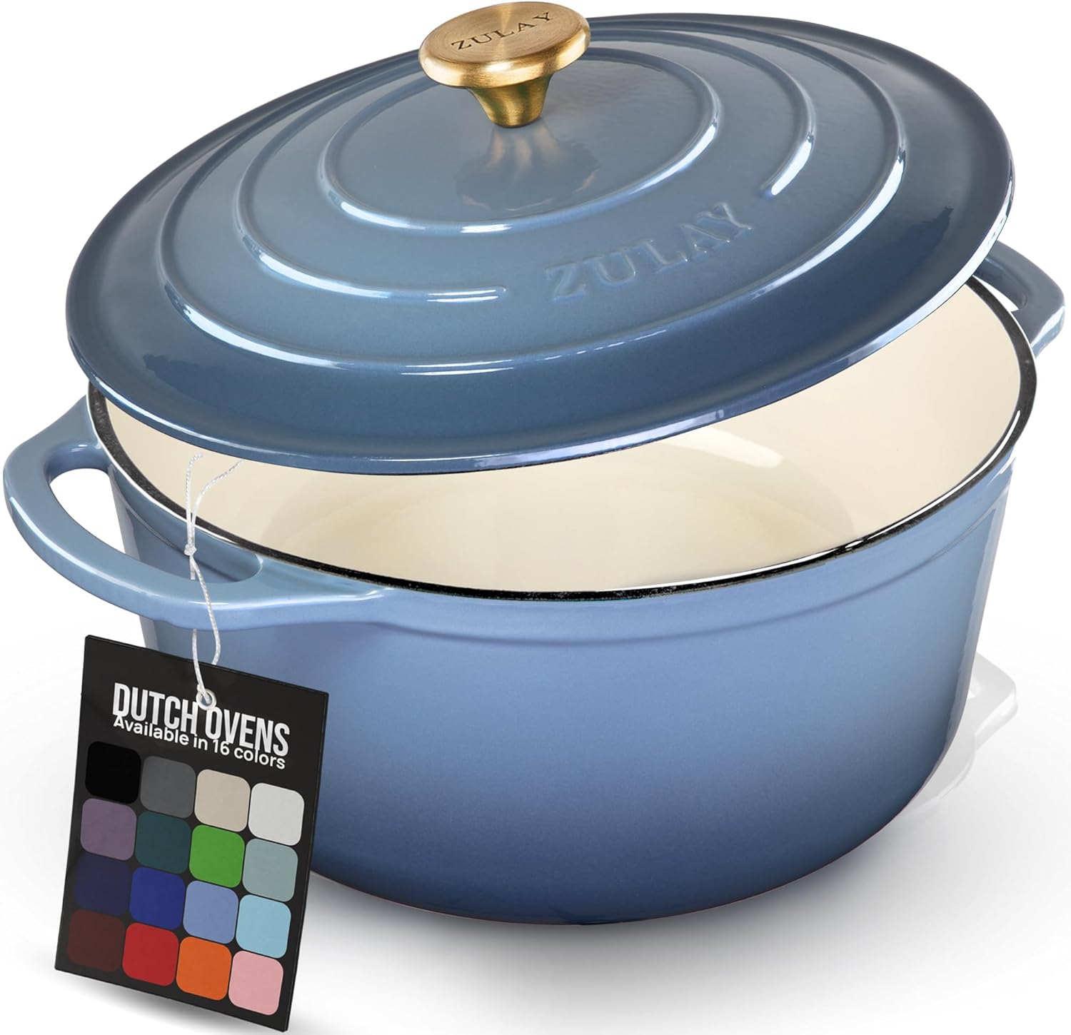 Zulay Enameled Cast Iron Dutch Oven, 6 Qt