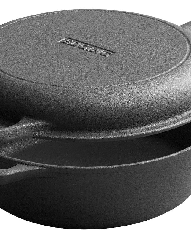 2-in-1 Pre-Seasoned Cast Iron Dutch Oven with Skillet Lid