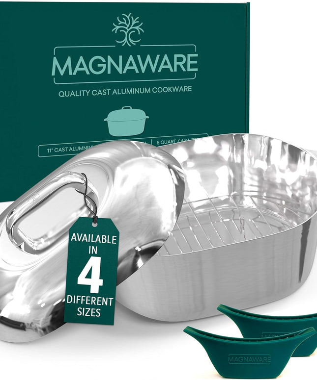 Cast Aluminum Oval Dutch Oven - Heavy Duty Roaster