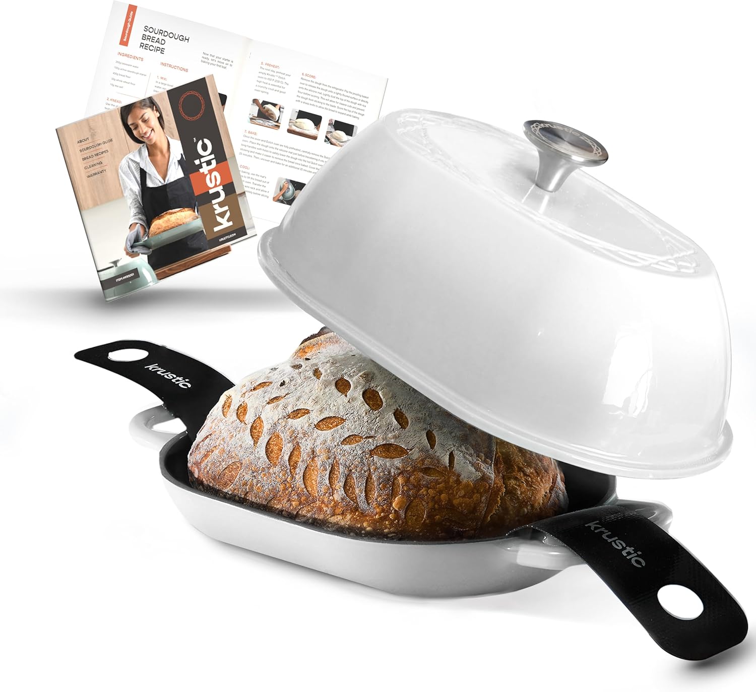 Enameled Cast Iron Dutch Oven - 5.5 Qt Sourdough Bread