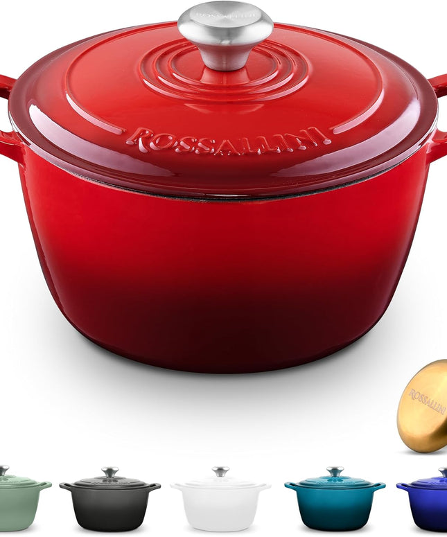 Enameled Cast Iron Dutch Oven - Red