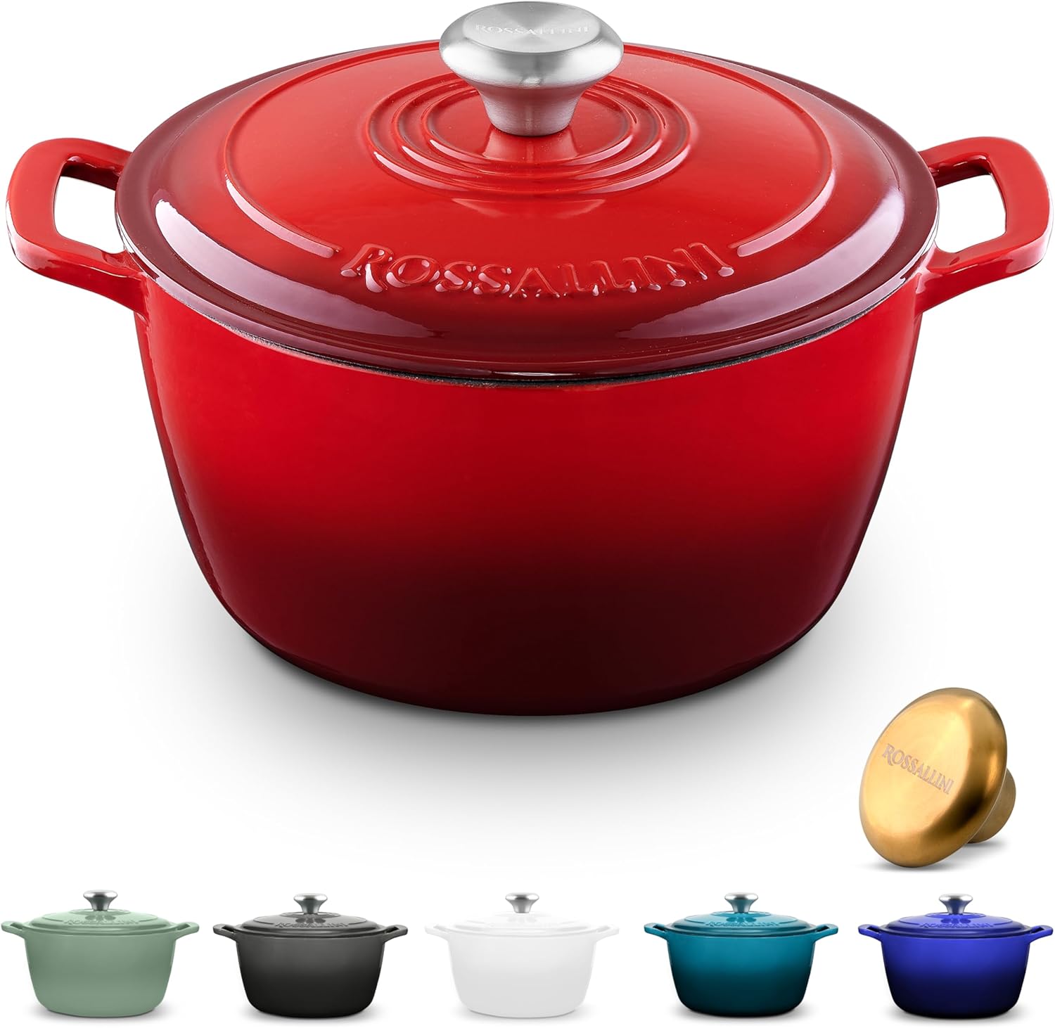 Enameled Cast Iron Dutch Oven - Red