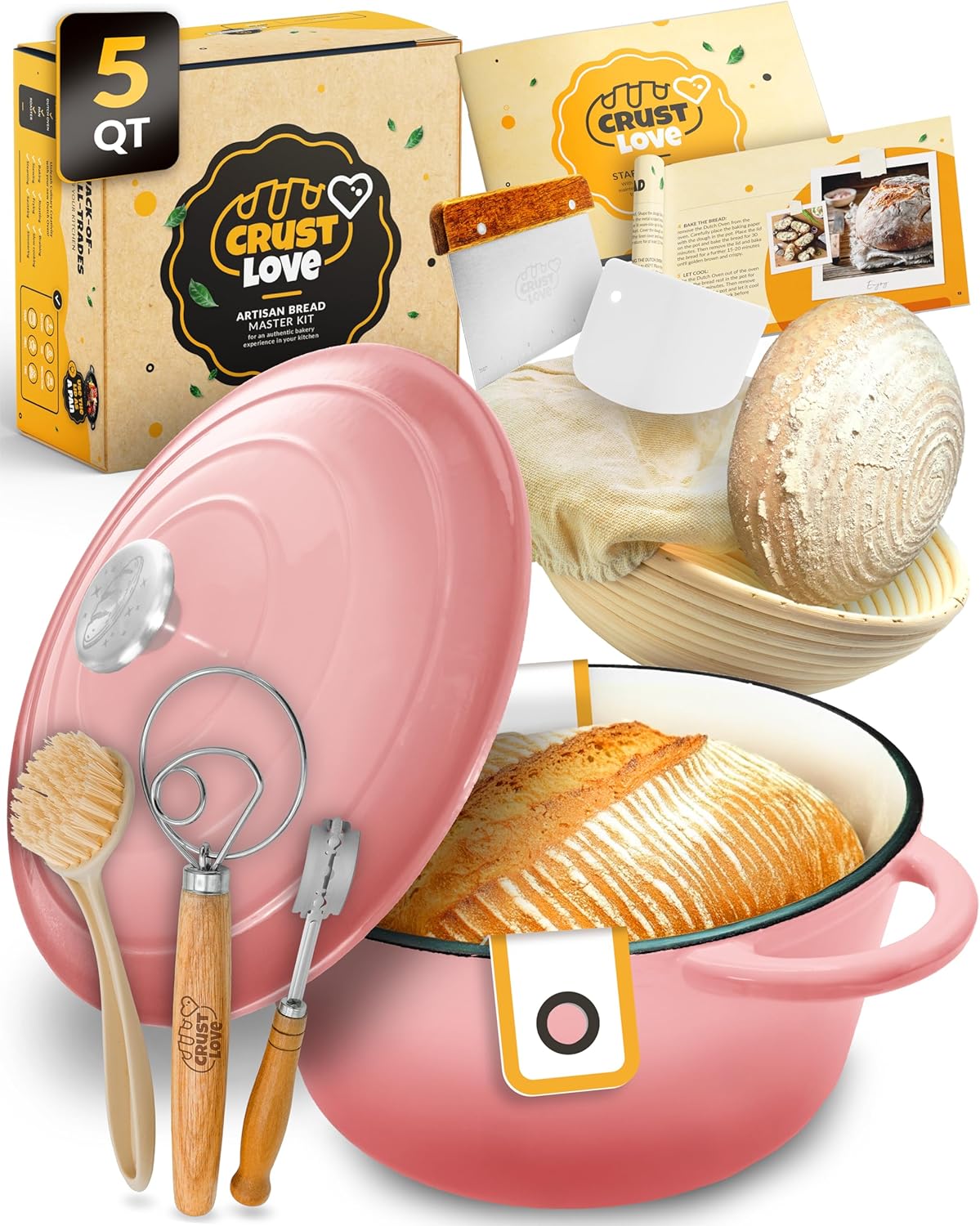 Cast Iron Dutch Oven for Bread Baking with Accessories