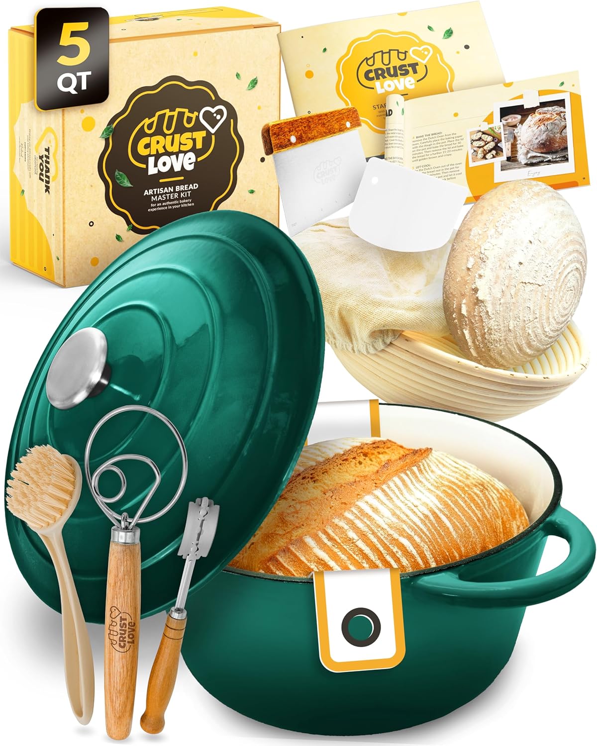 Cast Iron Dutch Oven for Bread Baking with Accessories