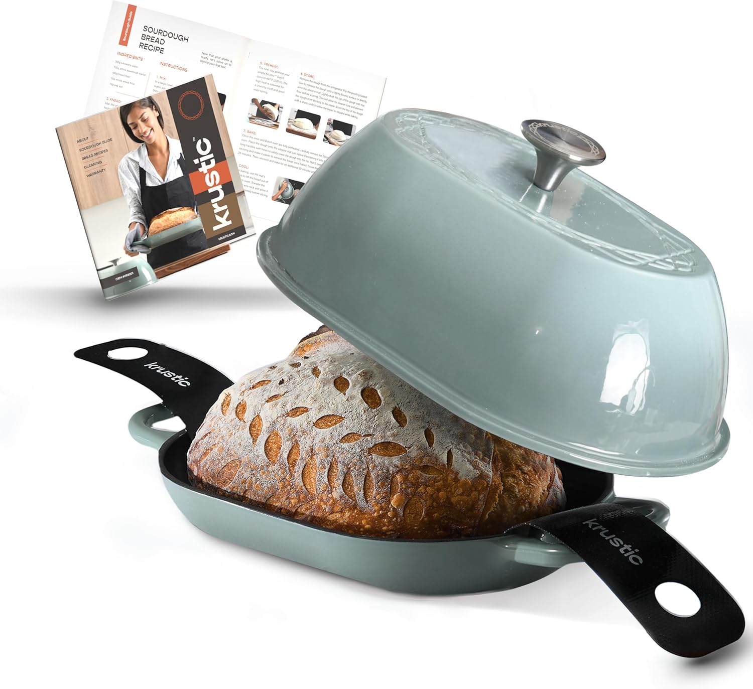 Enameled Cast Iron Dutch Oven - 5.5 Qt Sourdough Bread