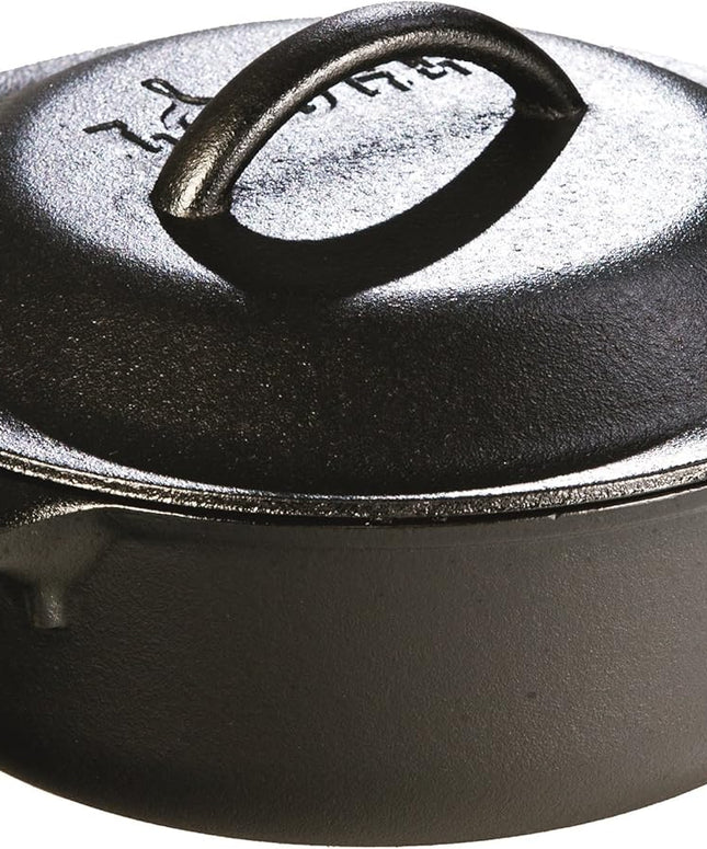 Lodge 5 Quart Cast Iron Double Dutch Oven - Pre-Seasoned USA