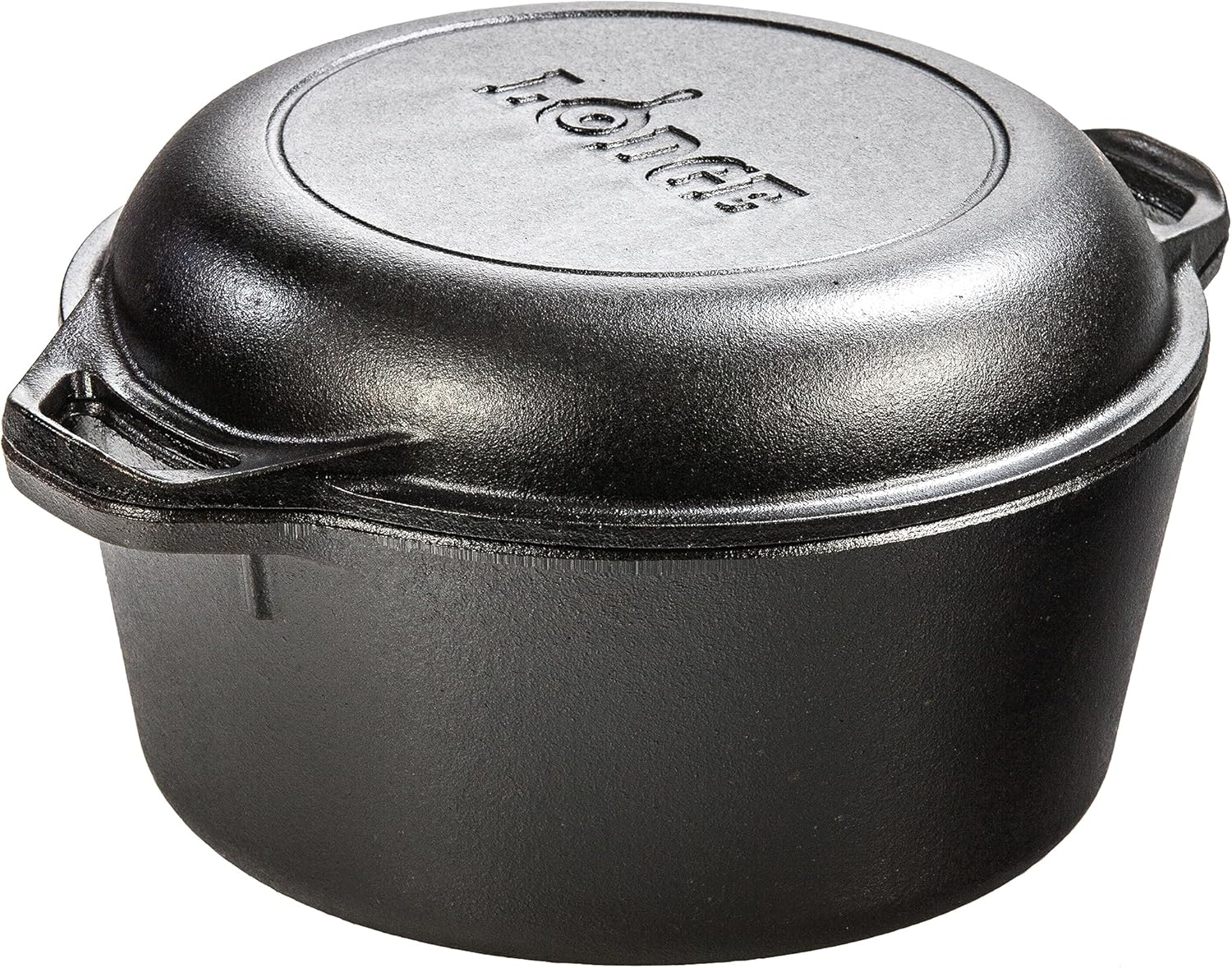 Lodge 5 Quart Cast Iron Double Dutch Oven - Pre-Seasoned USA